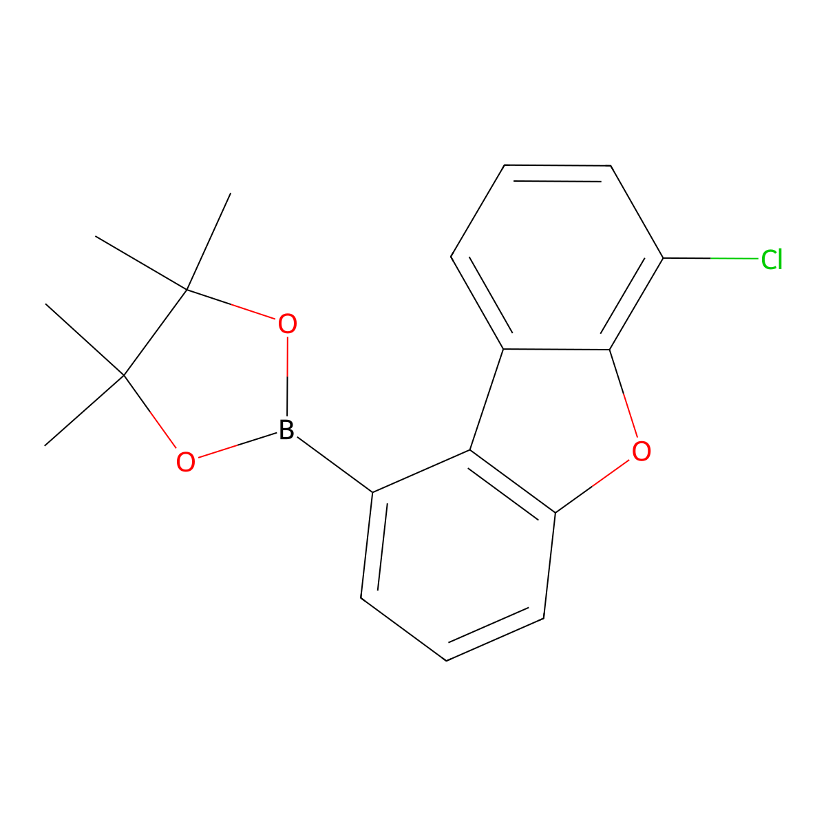 2-(6-Chlorodibenzo[b,d]furan-1-yl)-4,4,5,5-tetramethyl-1,3,2-dioxaborolane molecular structure, CAS 2138490-93-2