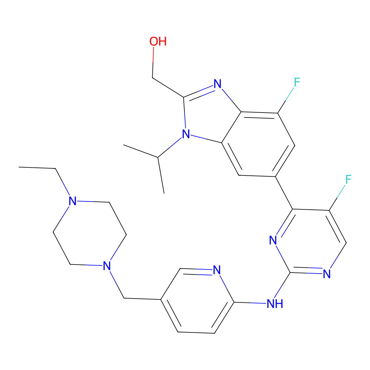 Abemaciclib metabolite M20 molecular structure, CAS 2138499-06-4
