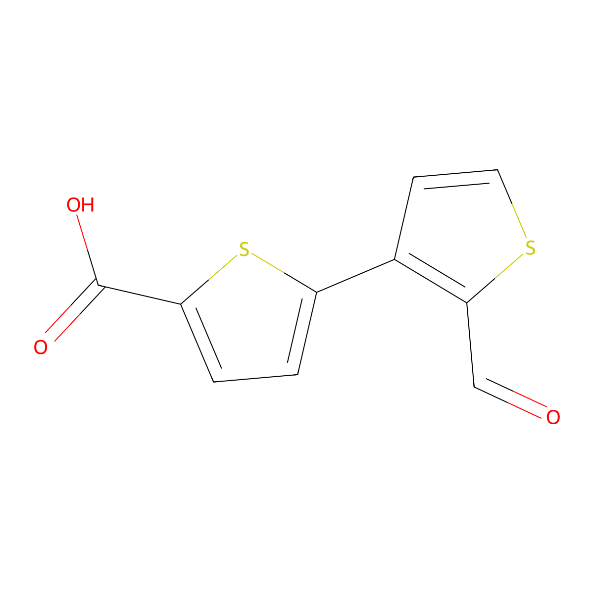 5-(2-Formylthiophen-3-yl)thiophene-2-carboxylic acid molecular structure, CAS 2138507-29-4