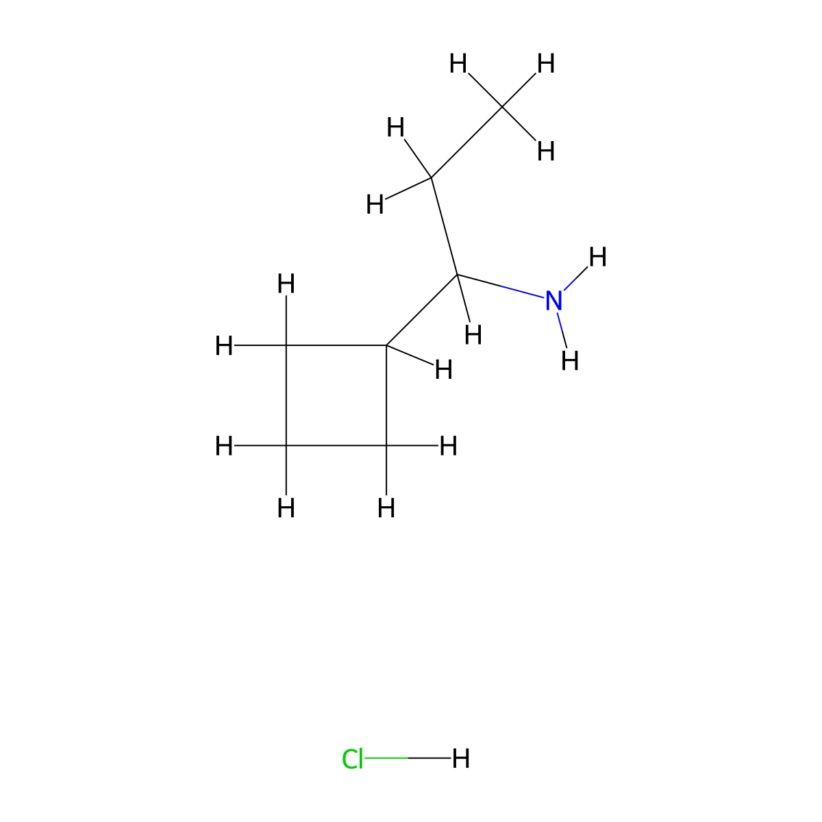 1-Cyclobutylpropan-1-amine hydrochloride molecular structure, CAS 2138507-91-0