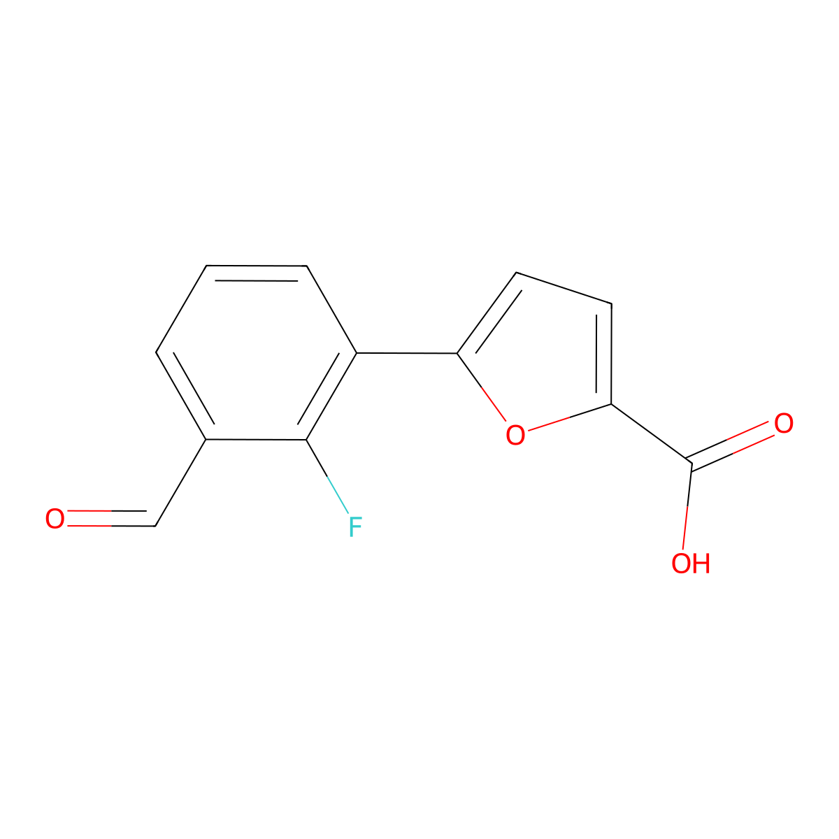 5-(2-Fluoro-3-formylphenyl)furan-2-carboxylic acid molecular structure, CAS 2138508-31-1