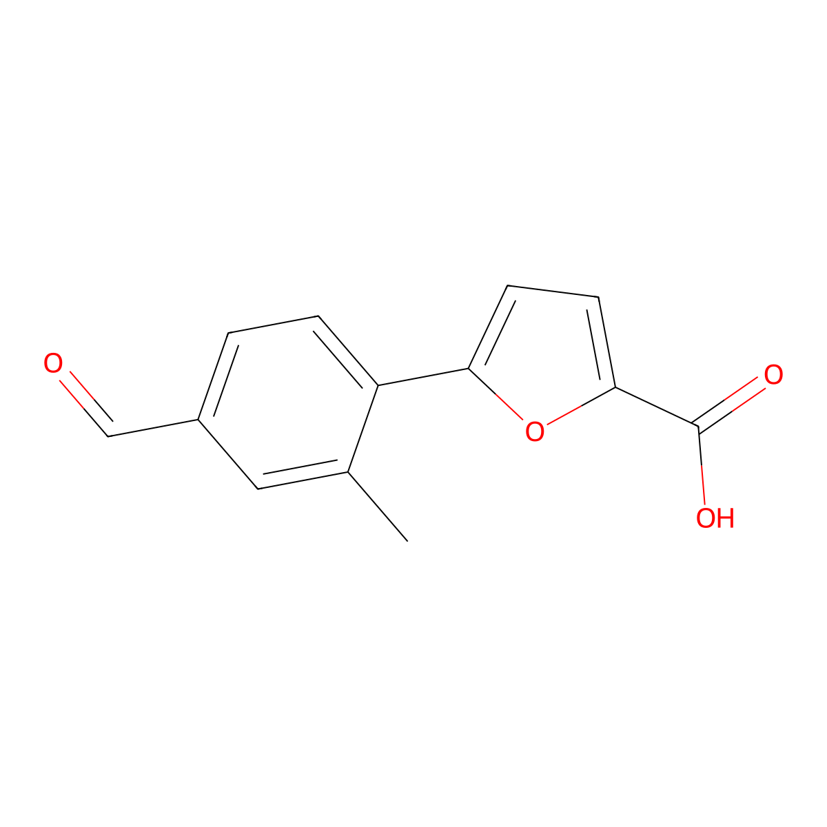 5-(4-Formyl-2-methylphenyl)furan-2-carboxylic acid molecular structure, CAS 2138508-39-9
