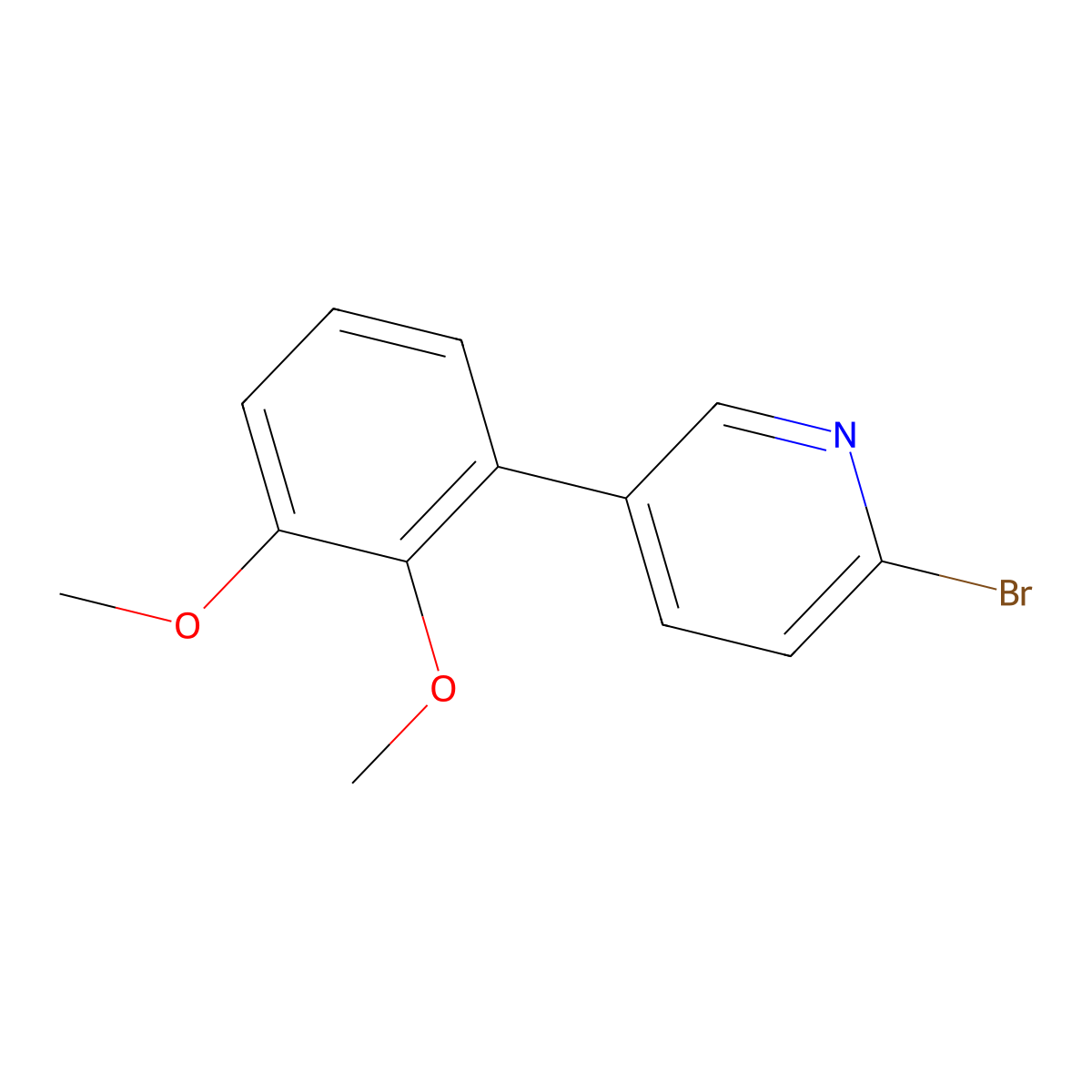 2-Bromo-5-(2,3-dimethoxyphenyl)pyridine molecular structure, CAS 2138508-71-9