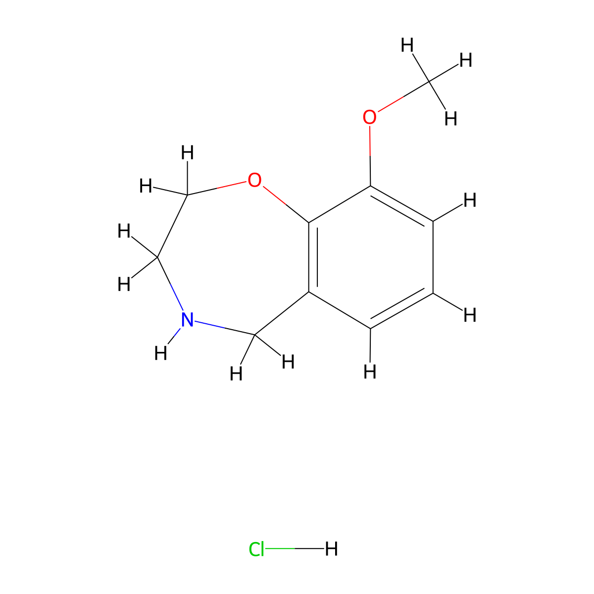 9-Methoxy-2,3,4,5-tetrahydro-1,4-benzoxazepine hydrochloride molecular structure, CAS 2138509-39-2