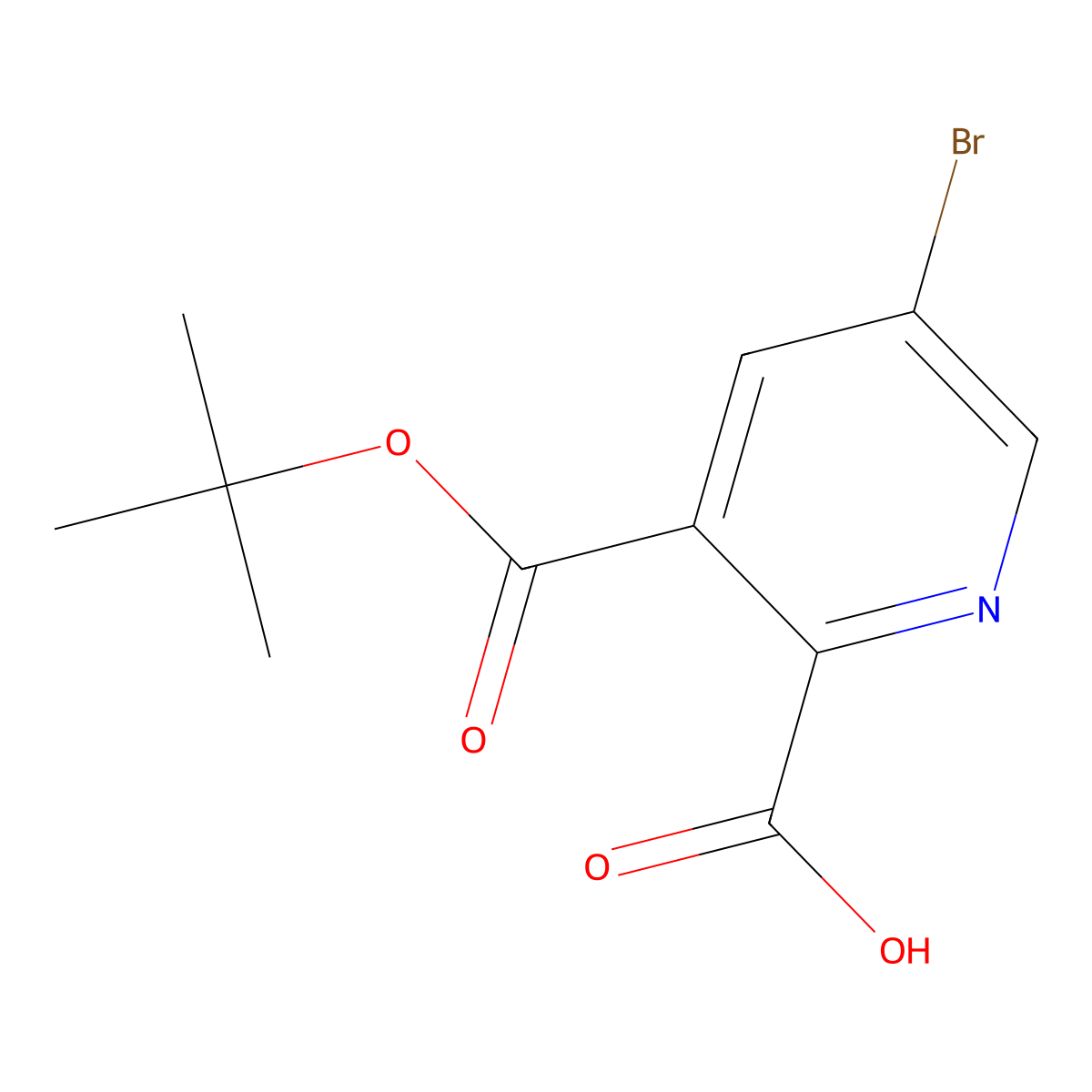 5-Bromo-3-[(tert-butoxy)carbonyl]pyridine-2-carboxylic acid molecular structure, CAS 2138510-36-6