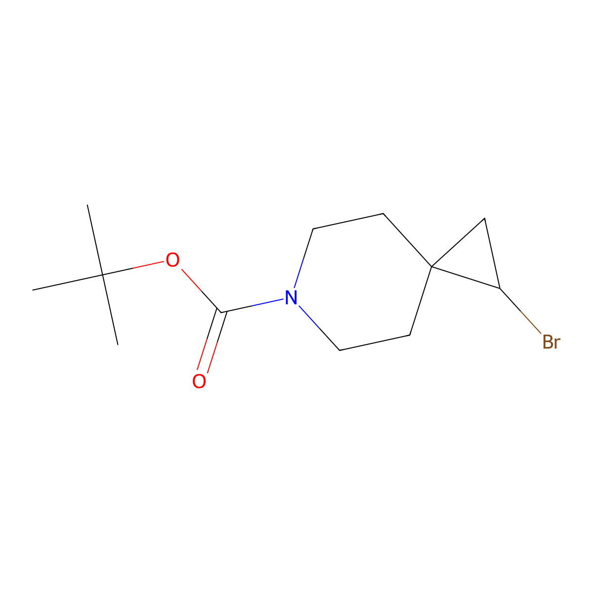 Tert-butyl 1-bromo-6-azaspiro[2.5]octane-6-carboxylate molecular structure, CAS 2138510-37-7