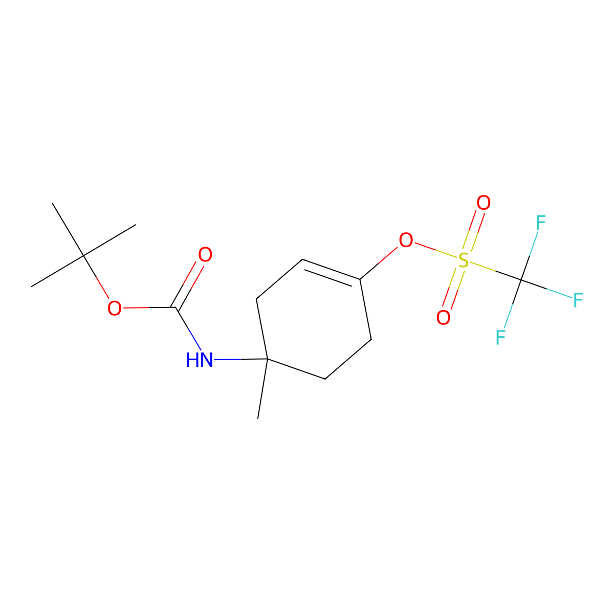tert-butyl N-[1-methyl-4-(trifluoromethanesulfonyloxy)cyclohex-3-en-1-yl]carbamate molecular structure, CAS 2138510-40-2
