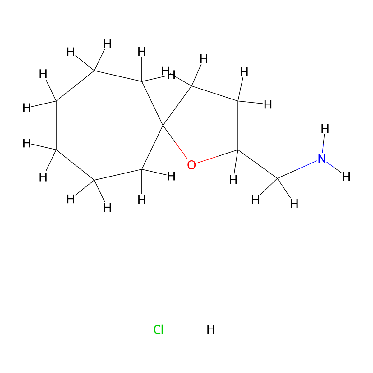 (1-Oxaspiro[4.6]undecan-2-yl)methanamine hydrochloride molecular structure, CAS 2138511-20-1