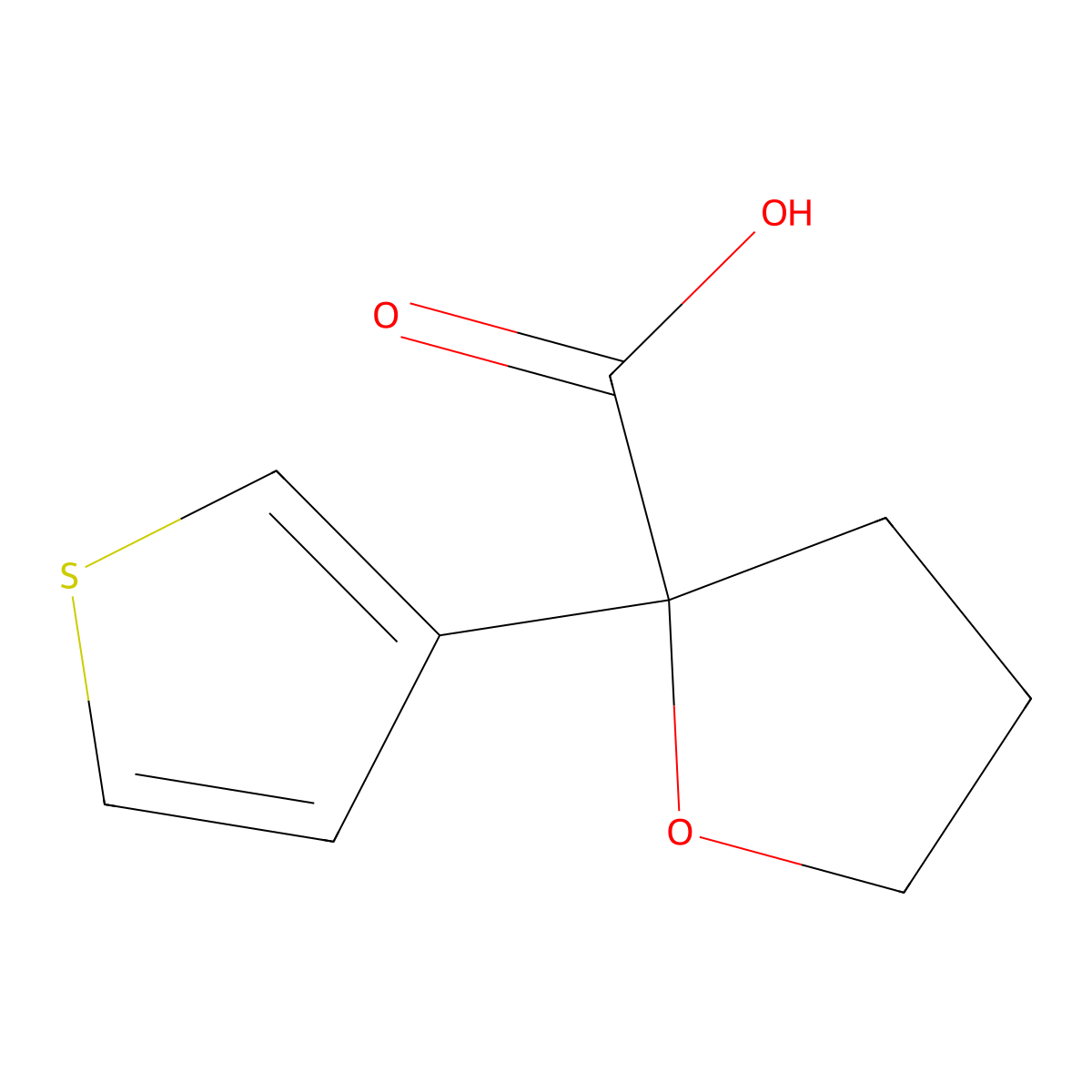 2-(Thiophen-3-yl)oxolane-2-carboxylic acid molecular structure, CAS 2138511-21-2