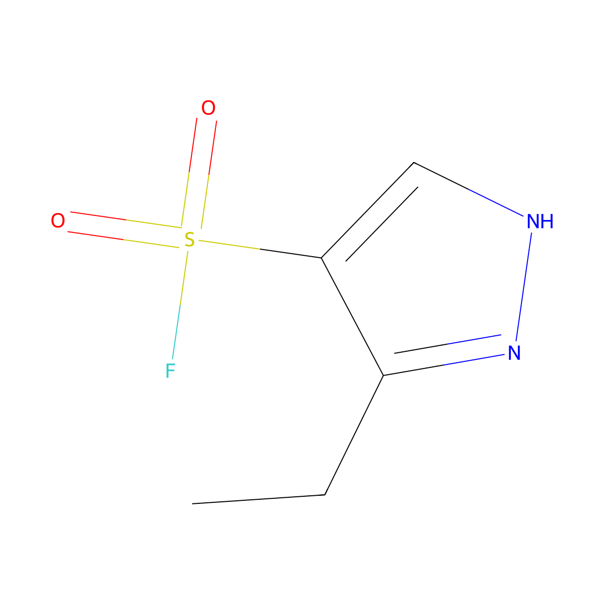 3-ethyl-1H-pyrazole-4-sulfonyl fluoride molecular structure, CAS 2138511-65-4