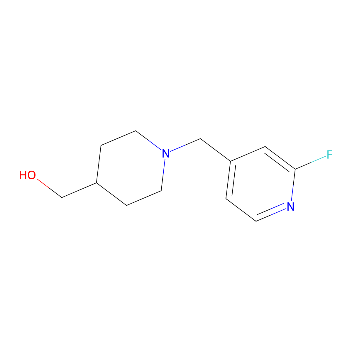 {1-[(2-Fluoropyridin-4-yl)methyl]piperidin-4-yl}methanol molecular structure, CAS 2138511-83-6