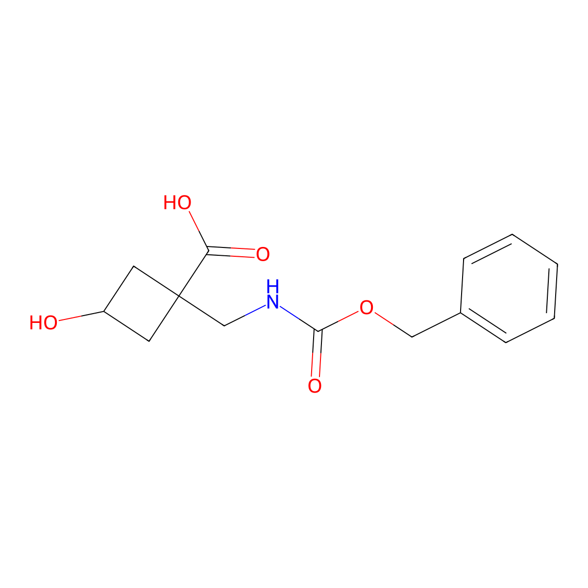 1-({[(Benzyloxy)carbonyl]amino}methyl)-3-hydroxycyclobutane-1-carboxylic acid molecular structure, CAS 2138513-14-9