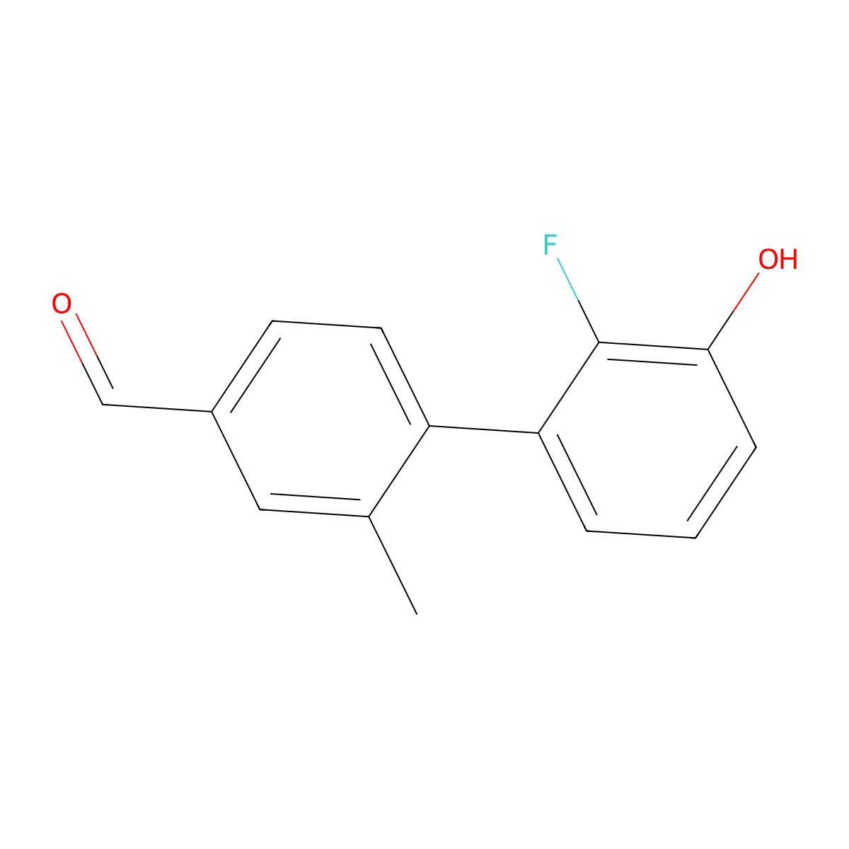 4-(2-Fluoro-3-hydroxyphenyl)-3-methylbenzaldehyde molecular structure, CAS 2138514-22-2