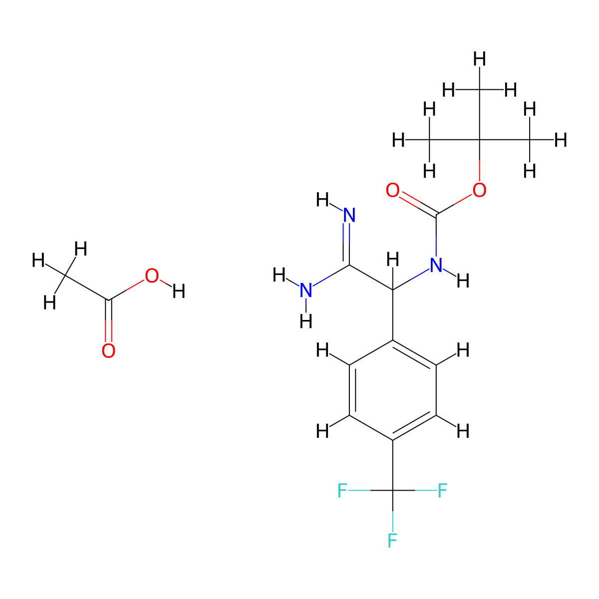 acetic acid, tert-butyl N-{carbamimidoyl[4-(trifluoromethyl)phenyl]methyl}carbamate molecular structure, CAS 2138514-29-9