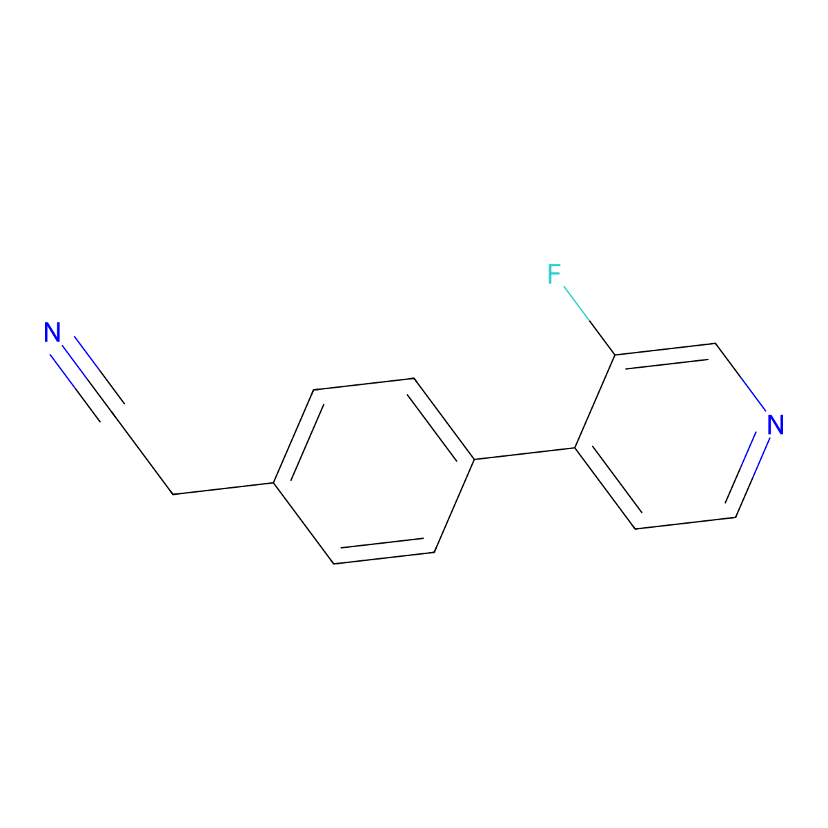 2-[4-(3-Fluoropyridin-4-yl)phenyl]acetonitrile molecular structure, CAS 2138514-38-0