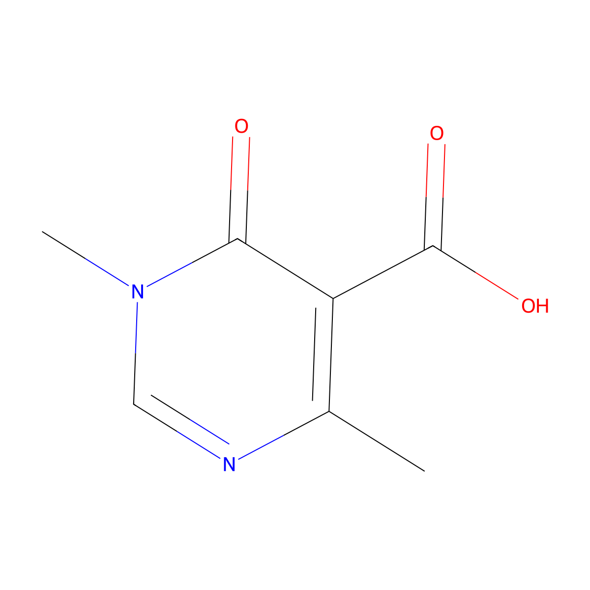 1,4-Dimethyl-6-oxo-1,6-dihydropyrimidine-5-carboxylic acid molecular structure, CAS 2138515-47-4