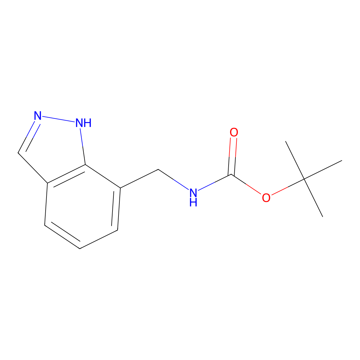 Tert-butyl N-(1H-indazol-7-ylmethyl)carbamate molecular structure, CAS 2138516-43-3