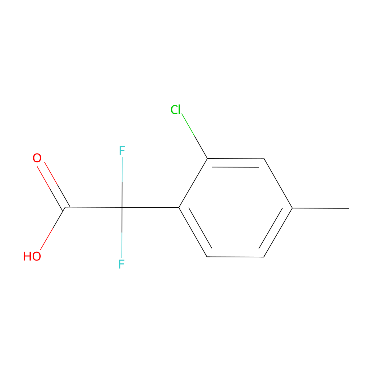 2-(2-Chloro-4-methylphenyl)-2,2-difluoroacetic acid molecular structure, CAS 2138516-88-6