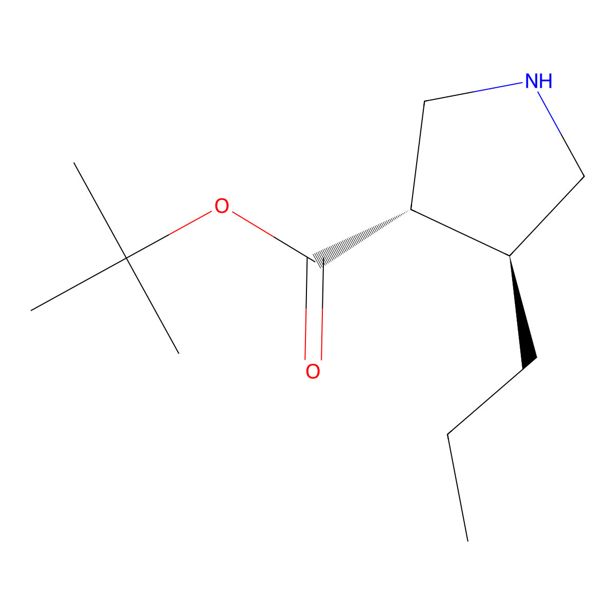 rac-tert-butyl (3R,4R)-4-propylpyrrolidine-3-carboxylate molecular structure, CAS 2138517-60-7