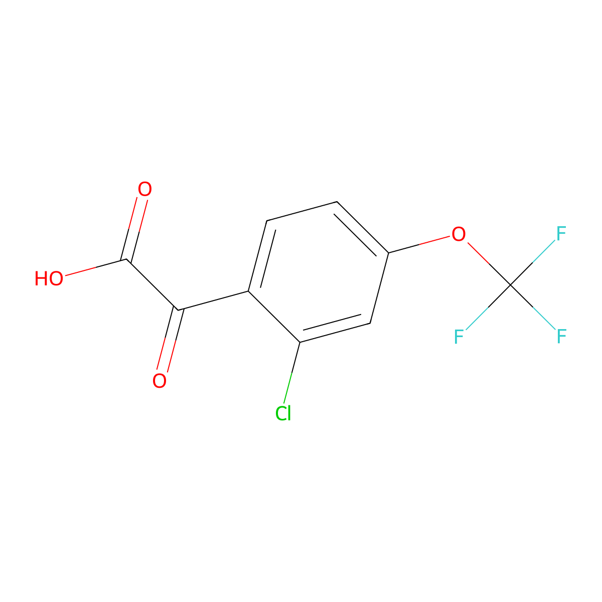 2-[2-Chloro-4-(trifluoromethoxy)phenyl]-2-oxoacetic acid molecular structure, CAS 2138518-09-7