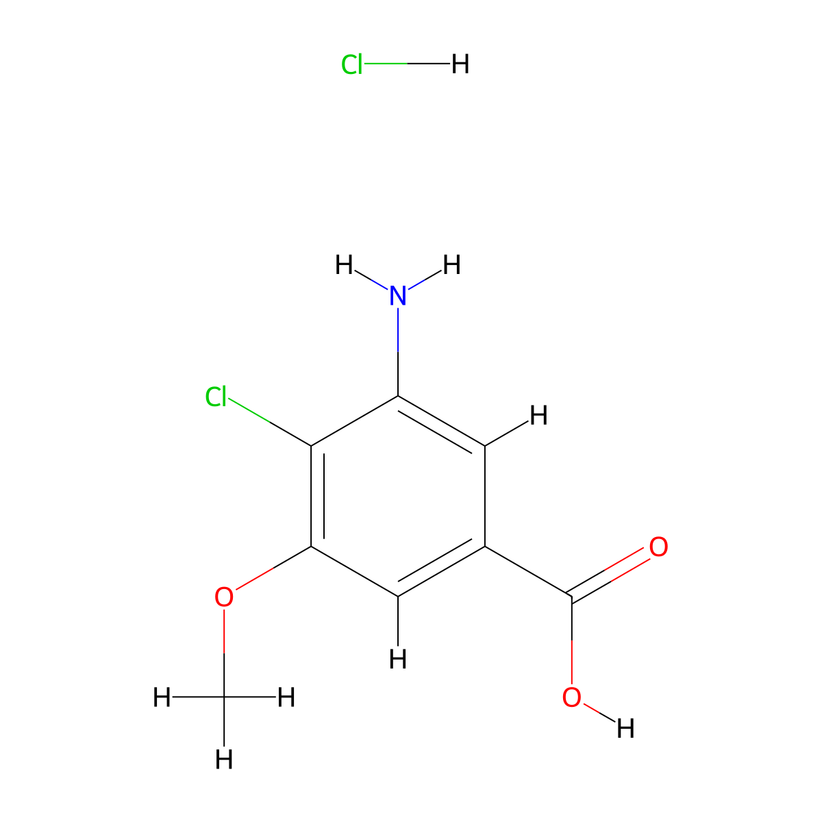 3-Amino-4-chloro-5-methoxybenzoic acid hydrochloride molecular structure, CAS 2138518-29-1