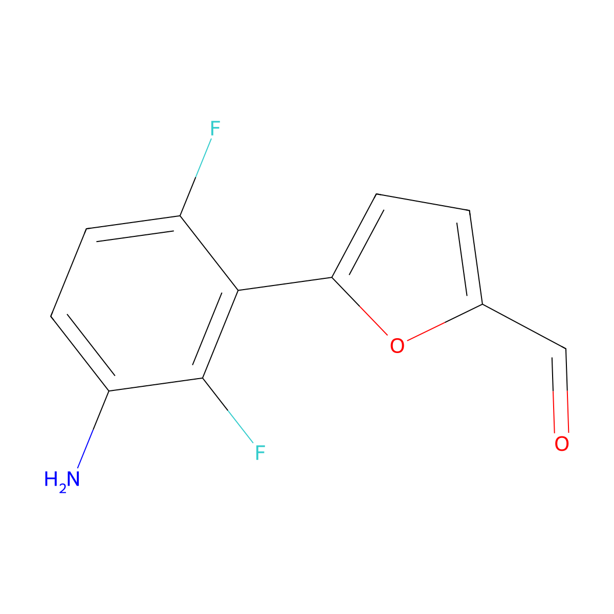 5-(3-Amino-2,6-difluorophenyl)furan-2-carbaldehyde molecular structure, CAS 2138518-62-2