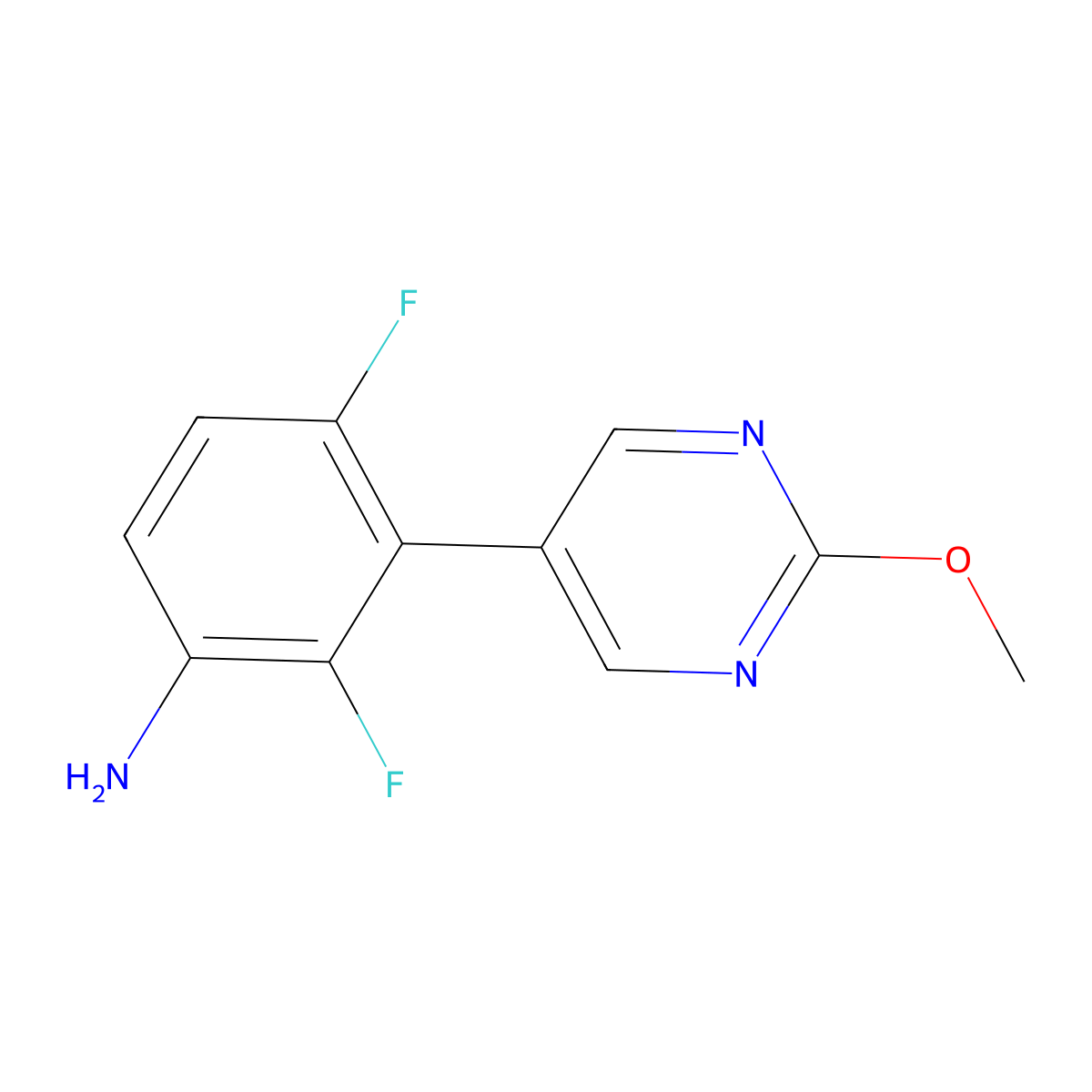 2,4-Difluoro-3-(2-methoxypyrimidin-5-yl)aniline molecular structure, CAS 2138518-72-4