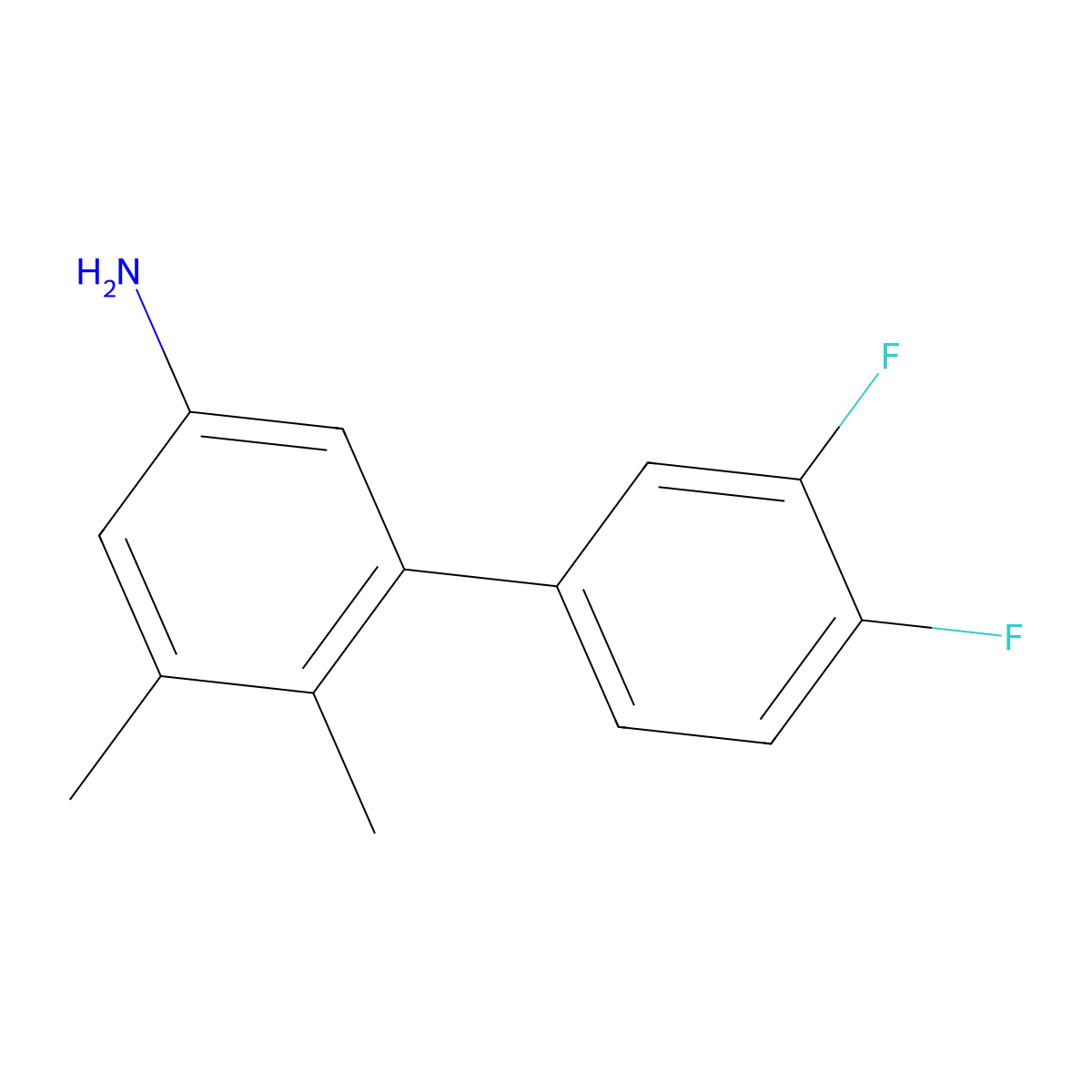 3',4'-Difluoro-5,6-dimethyl-[1,1'-biphenyl]-3-amine molecular structure, CAS 2138518-77-9
