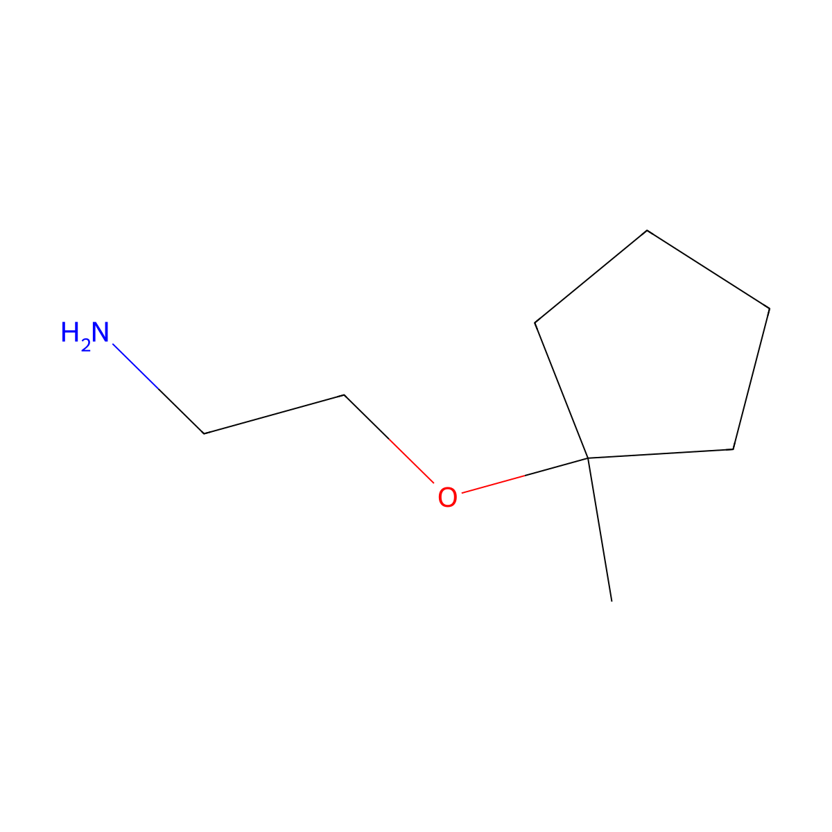 2-((1-Methylcyclopentyl)oxy)ethan-1-amine molecular structure, CAS 2138518-91-7