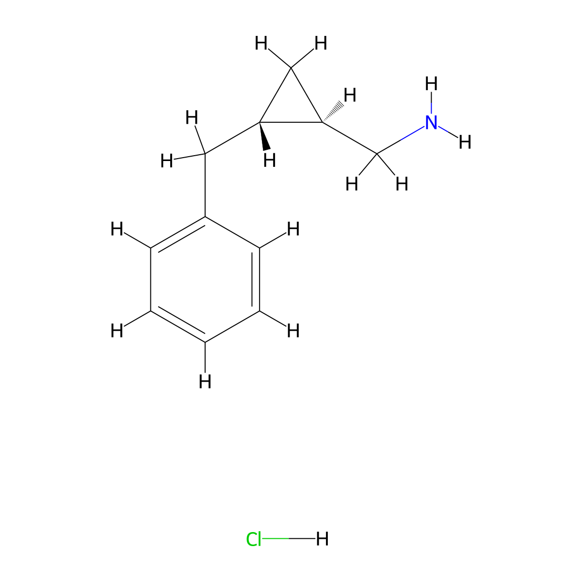 rac-[(1R,2S)-2-benzylcyclopropyl]methanamine hydrochloride molecular structure, CAS 2138519-03-4