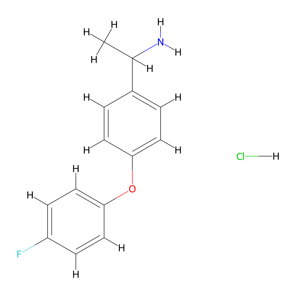 1-(4-(4-Fluorophenoxy)phenyl)ethan-1-amine hydrochloride molecular structure, CAS 2138519-32-9