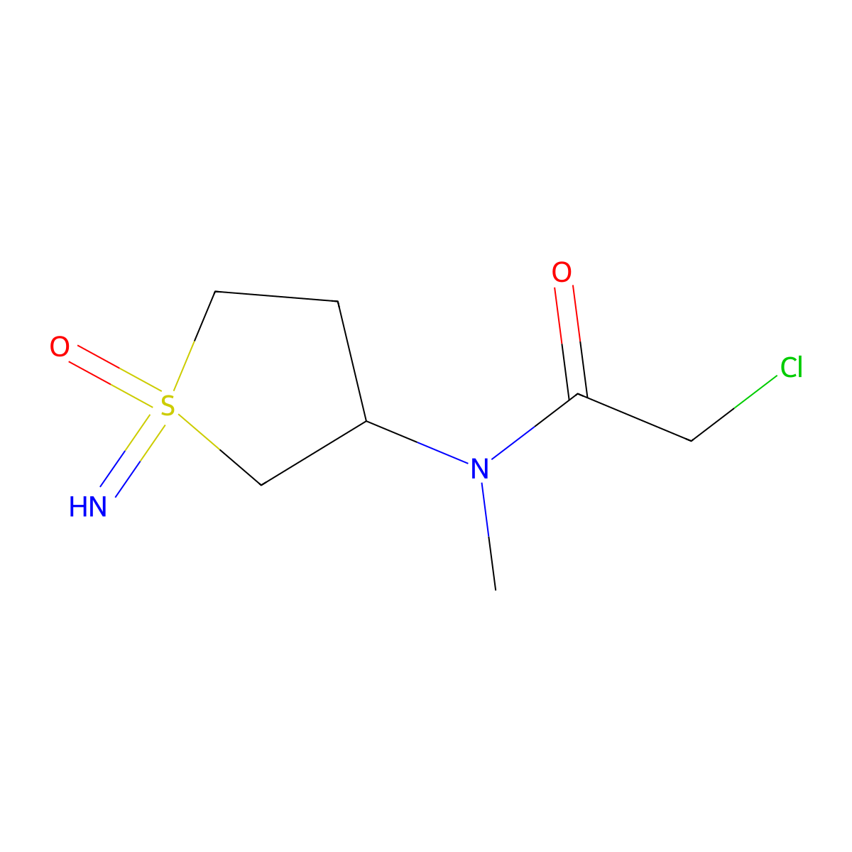 2-chloro-N-(1-imino-1-oxo-1lambda6-thiolan-3-yl)-N-methylacetamide molecular structure, CAS 2138519-51-2
