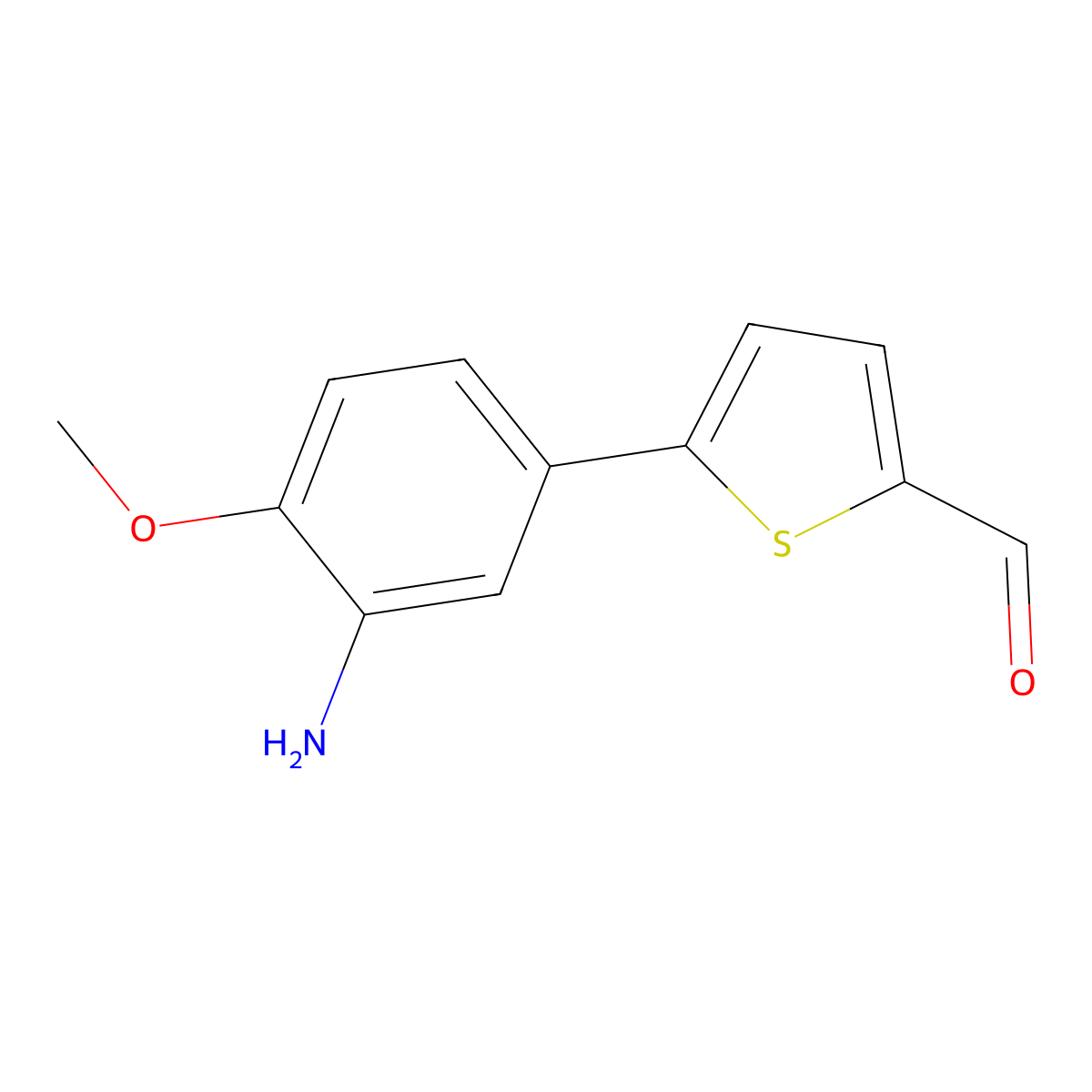 5-(3-Amino-4-methoxyphenyl)thiophene-2-carbaldehyde molecular structure, CAS 2138519-68-1
