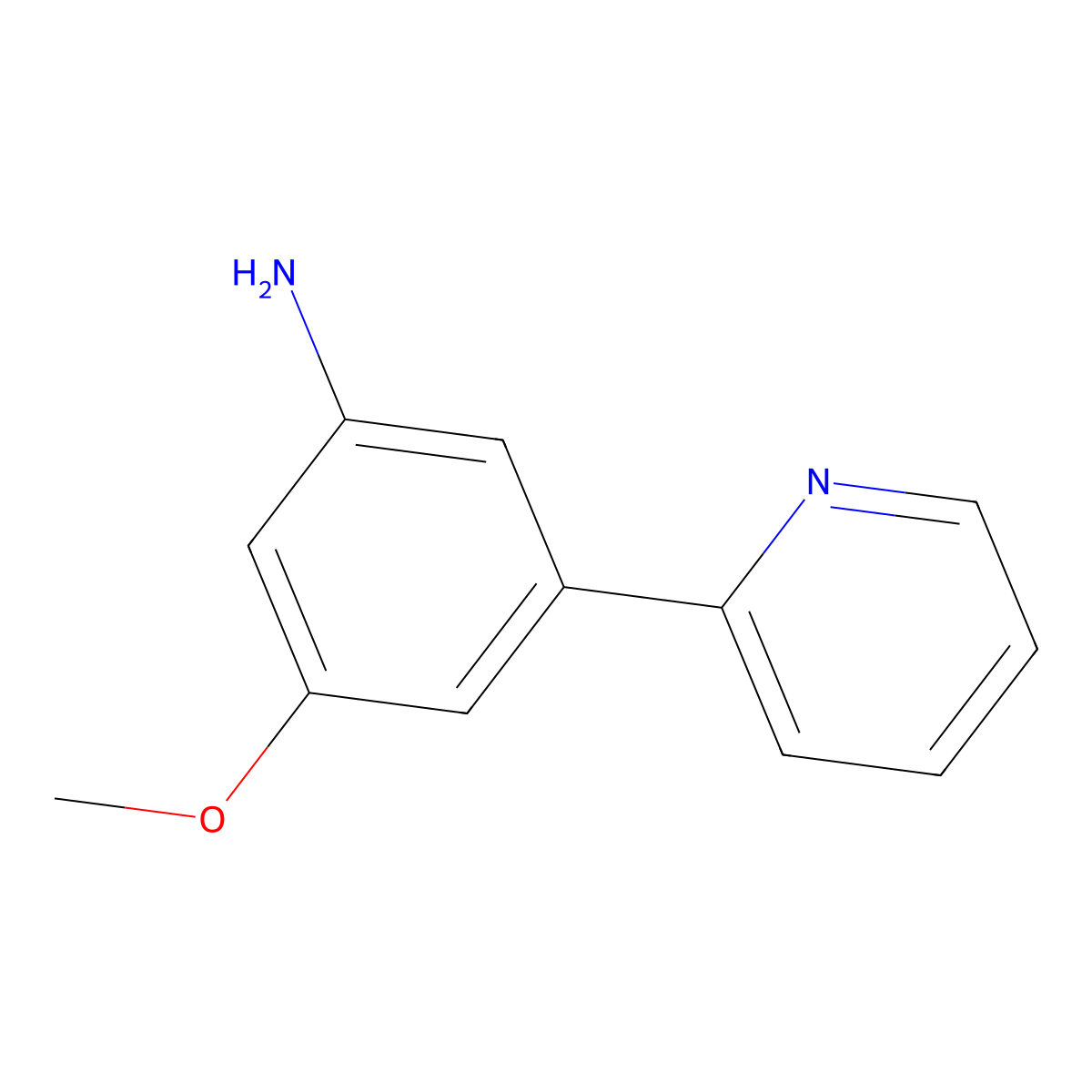 3-Methoxy-5-(pyridin-2-yl)aniline molecular structure, CAS 2138521-21-6