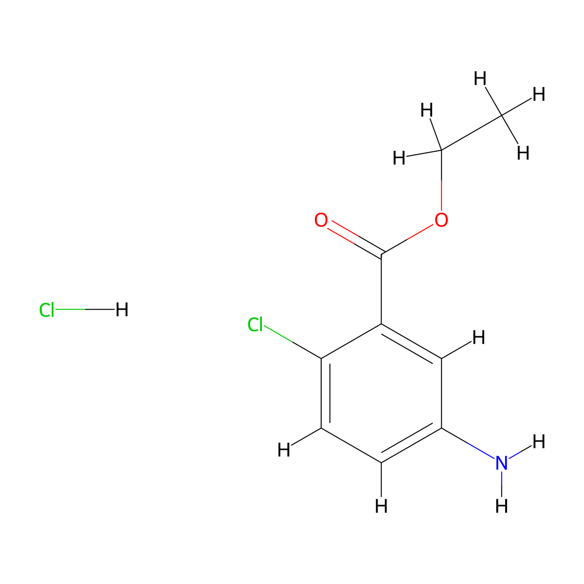 Ethyl 5-amino-2-chlorobenzoate hydrochloride molecular structure, CAS 2138521-35-2