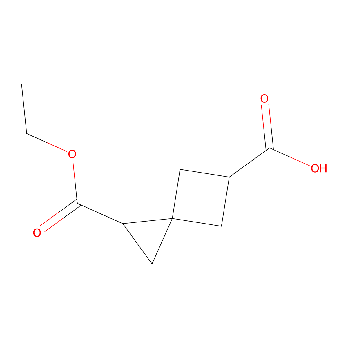 1-(Ethoxycarbonyl)spiro(2.3)hexane-5-carboxylic acid molecular structure, CAS 2138521-86-3