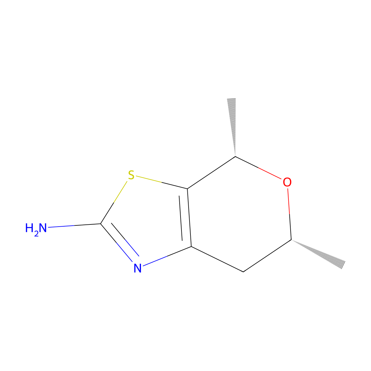 rac-(4R,6S)-4,6-dimethyl-4H,6H,7H-pyrano(4,3-d)(1,3)thiazol-2-amine molecular structure, CAS 2138522-74-2
