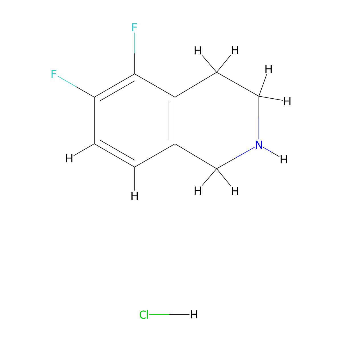 5,6-Difluoro-1,2,3,4-tetrahydroisoquinoline hydrochloride molecular structure, CAS 2138522-82-2