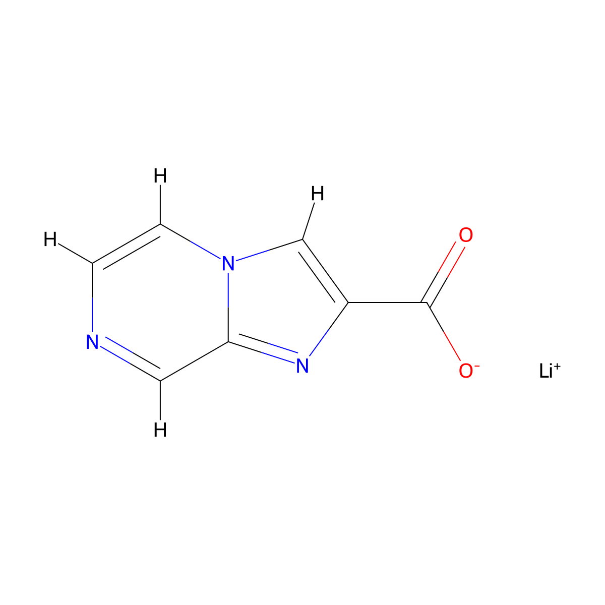Lithium(1+) imidazo(1,2-a)pyrazine-2-carboxylate molecular structure, CAS 2138523-42-7