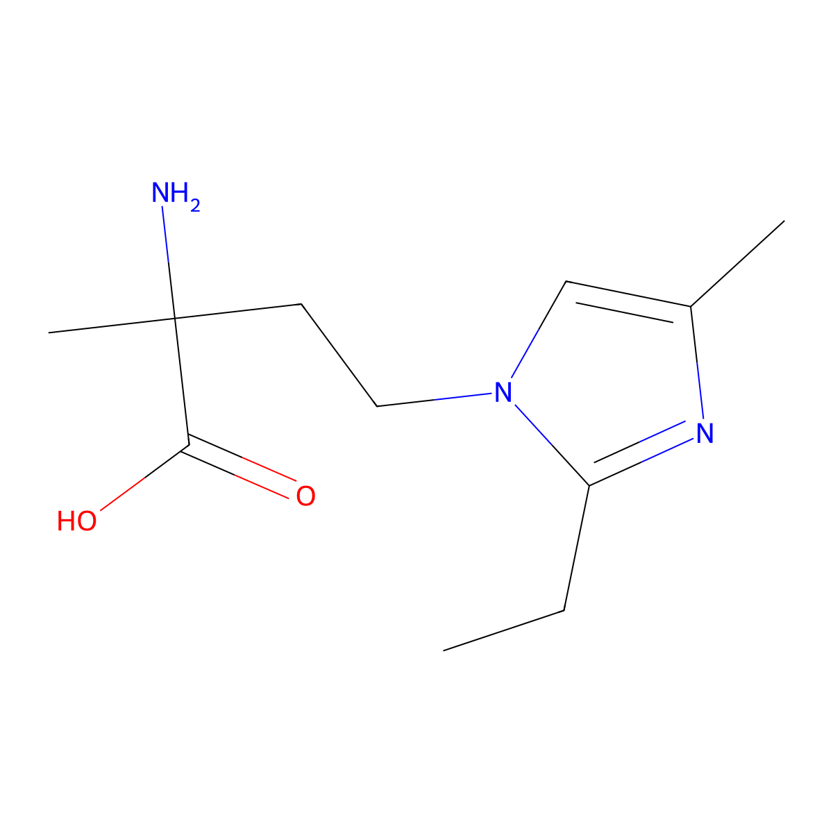 2-amino-4-(2-ethyl-4-methyl-1H-imidazol-1-yl)-2-methylbutanoic acid molecular structure, CAS 2138524-92-0