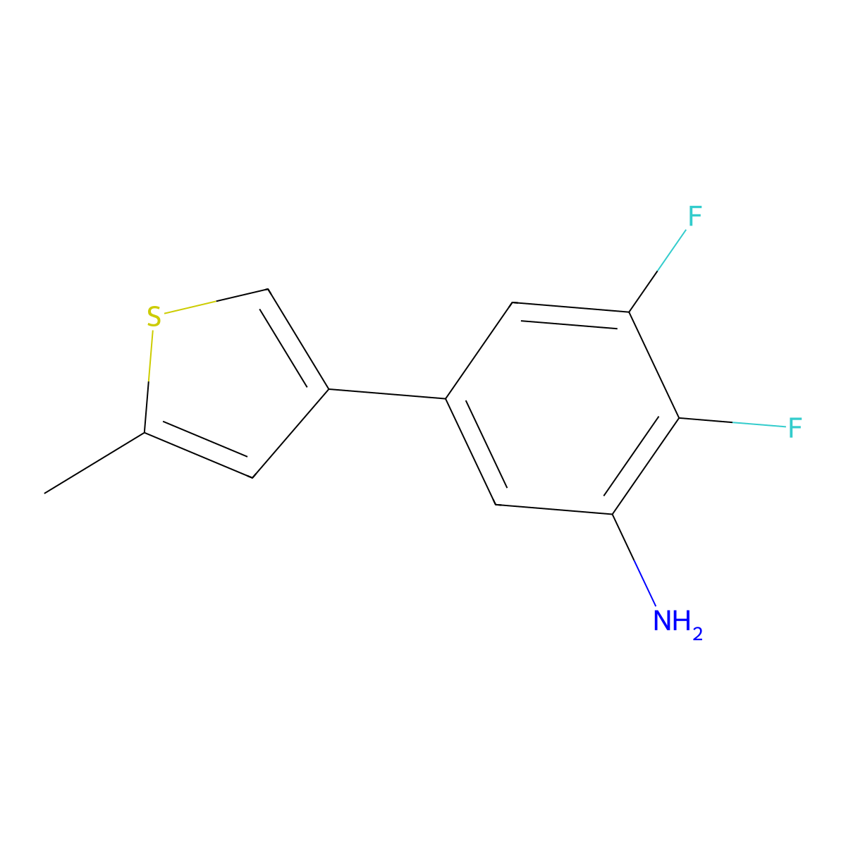 2,3-Difluoro-5-(5-methylthiophen-3-yl)aniline molecular structure, CAS 2138524-99-7
