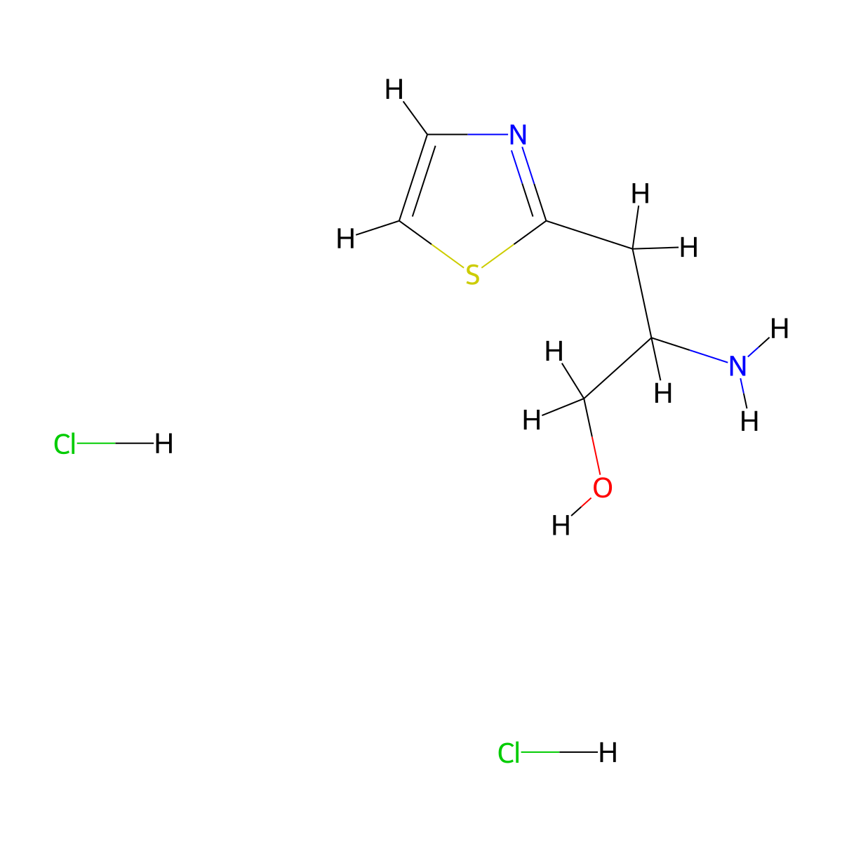 2-Amino-3-(1,3-thiazol-2-yl)propan-1-ol dihydrochloride molecular structure, CAS 2138525-32-1