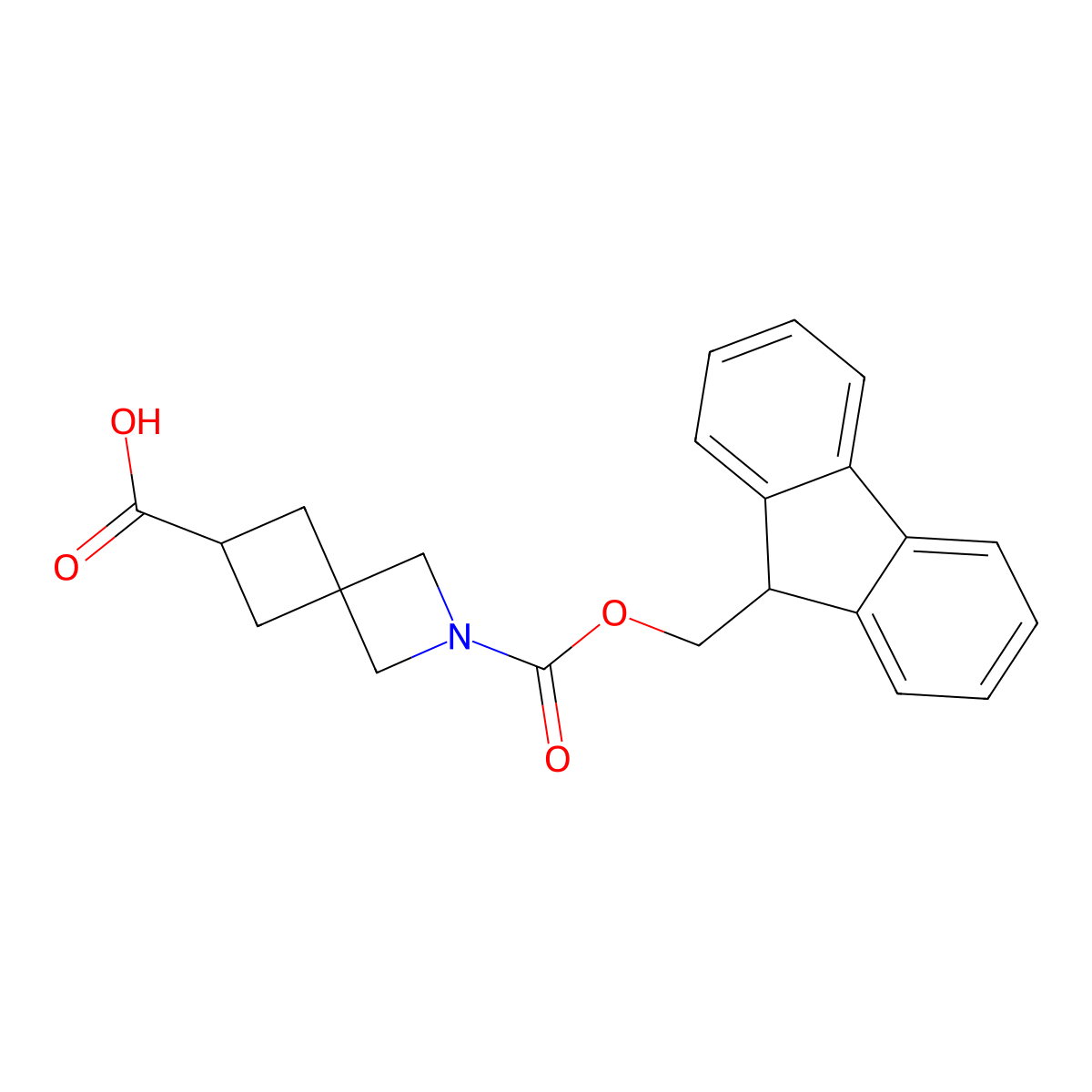 2-{[(9H-fluoren-9-yl)methoxy]carbonyl}-2-azaspiro[3.3]heptane-6-carboxylic acid molecular structure, CAS 2138525-84-3
