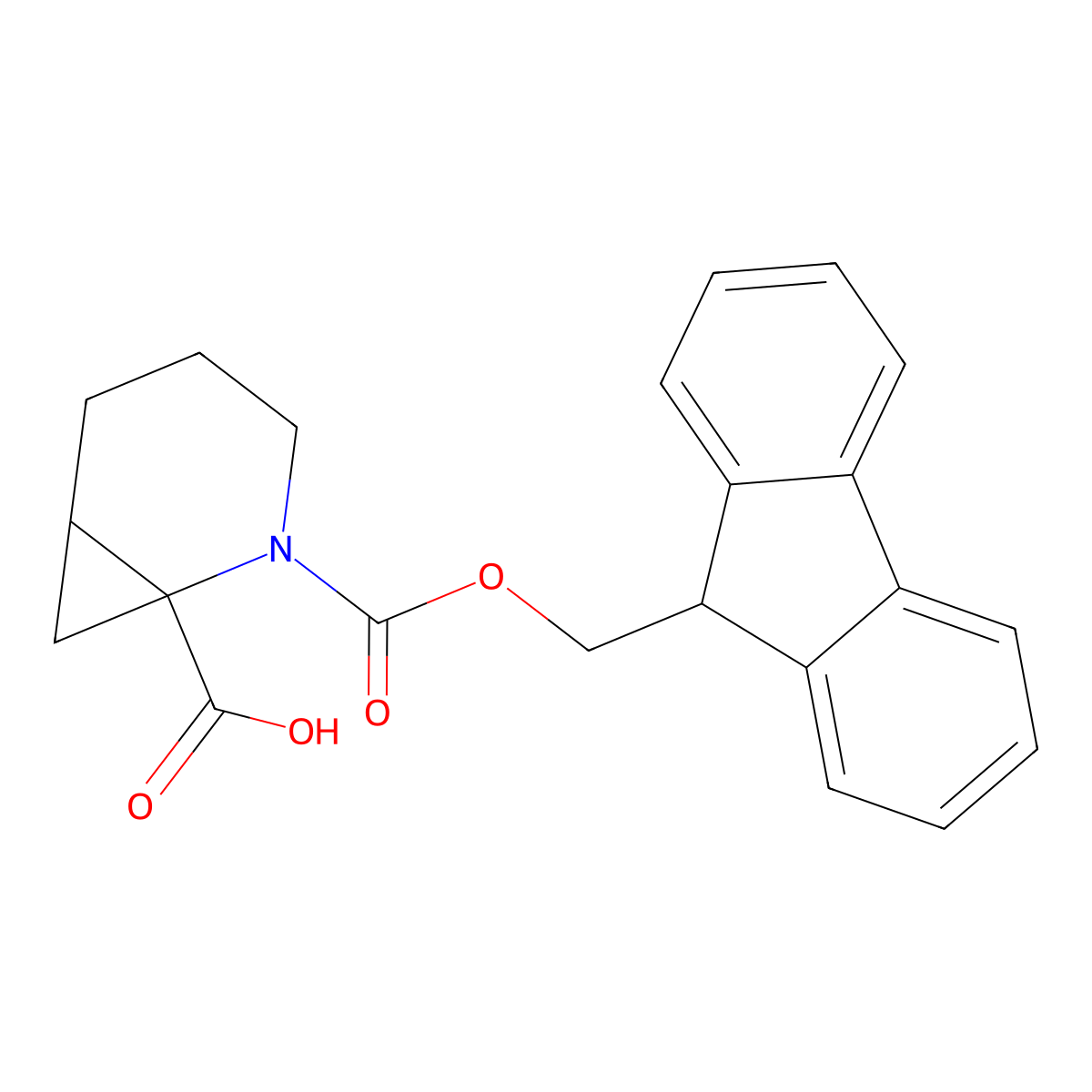 2-{[(9H-fluoren-9-yl)methoxy]carbonyl}-2-azabicyclo[4.1.0]heptane-1-carboxylic acid molecular structure, CAS 2138525-88-7