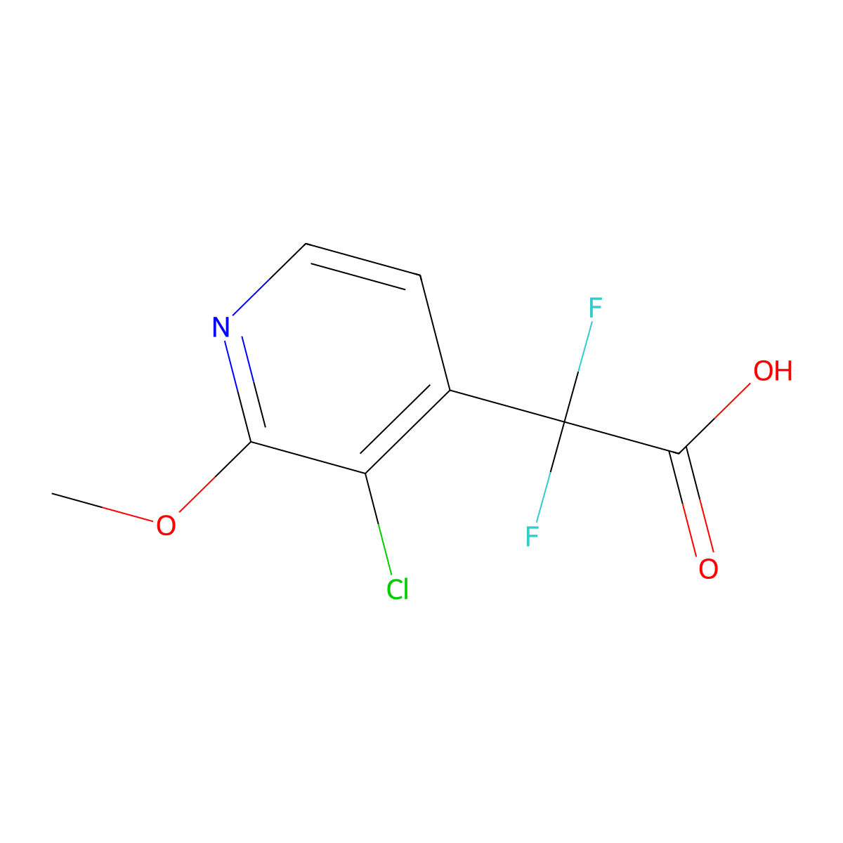 2-(3-Chloro-2-methoxypyridin-4-yl)-2,2-difluoroacetic acid molecular structure, CAS 2138525-97-8
