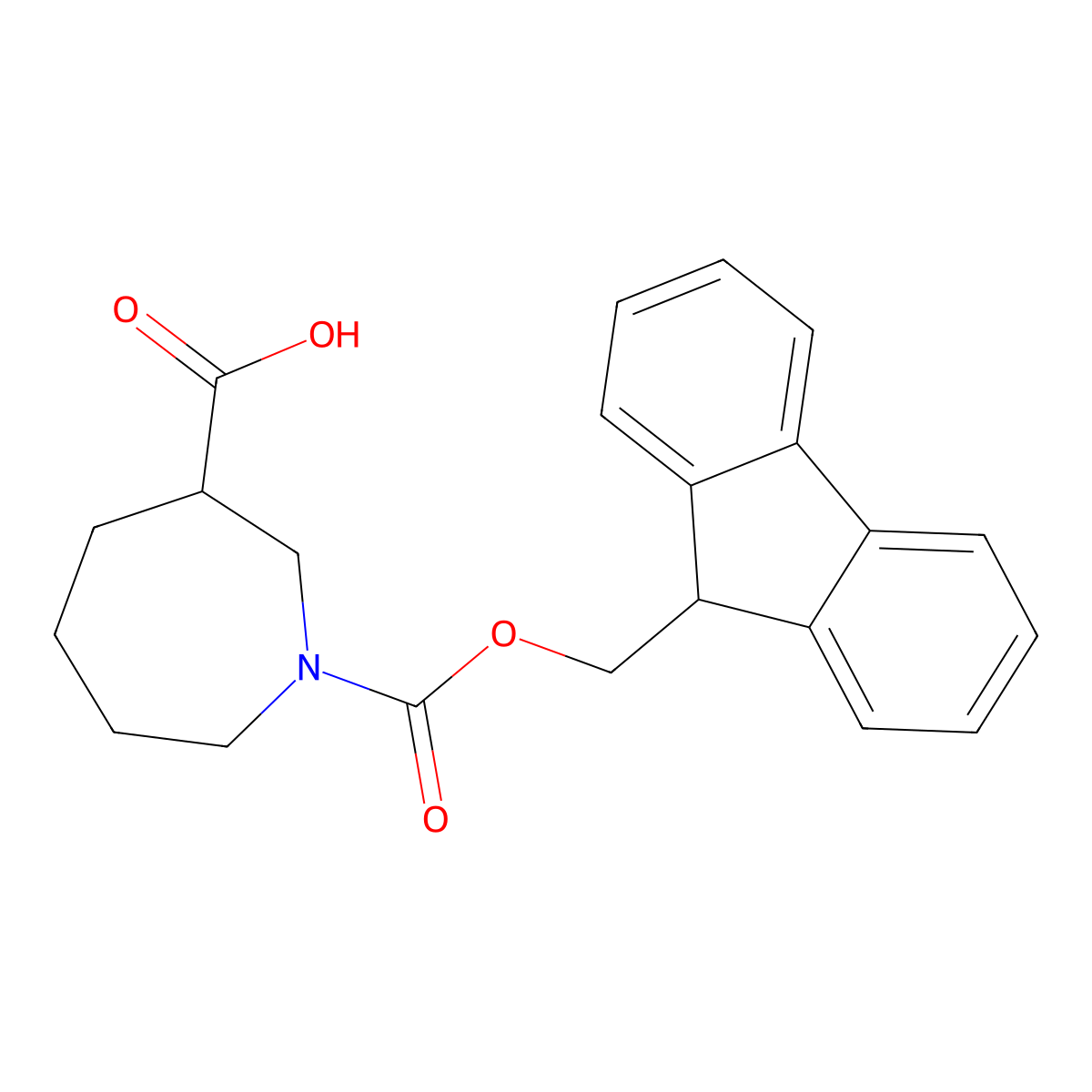 1-{[(9H-fluoren-9-yl)methoxy]carbonyl}azepane-3-carboxylic acid molecular structure, CAS 2138526-02-8