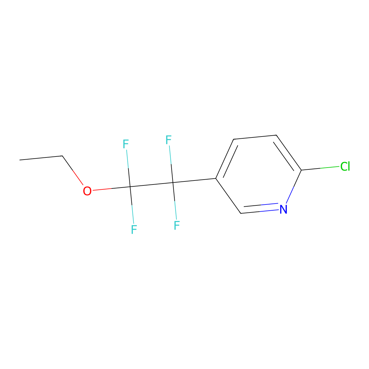 2-Chloro-5-(2-ethoxy-1,1,2,2-tetrafluoroethyl)pyridine molecular structure, CAS 2138526-11-9