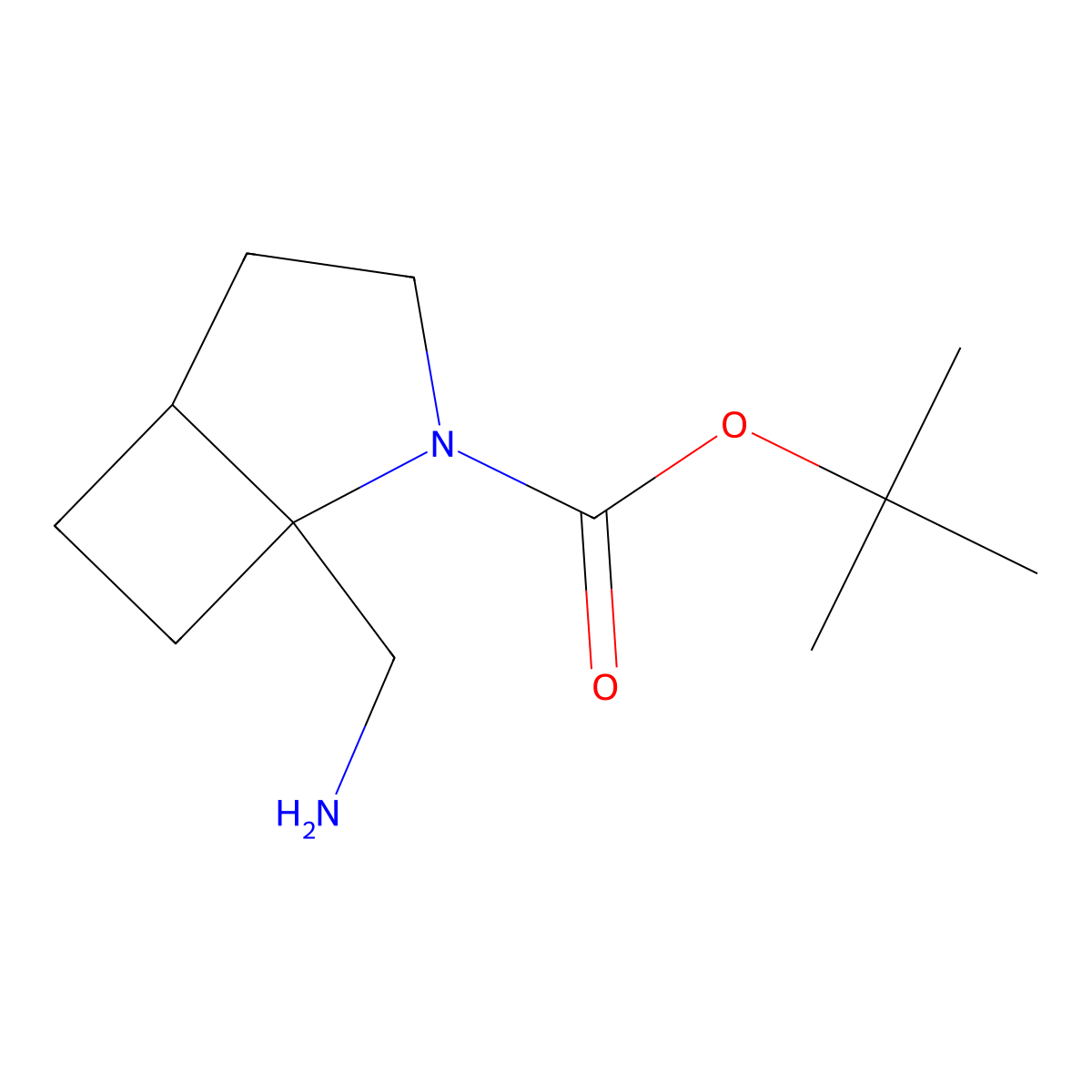Tert-butyl 1-(aminomethyl)-2-azabicyclo[3.2.0]heptane-2-carboxylate molecular structure, CAS 2138528-27-3