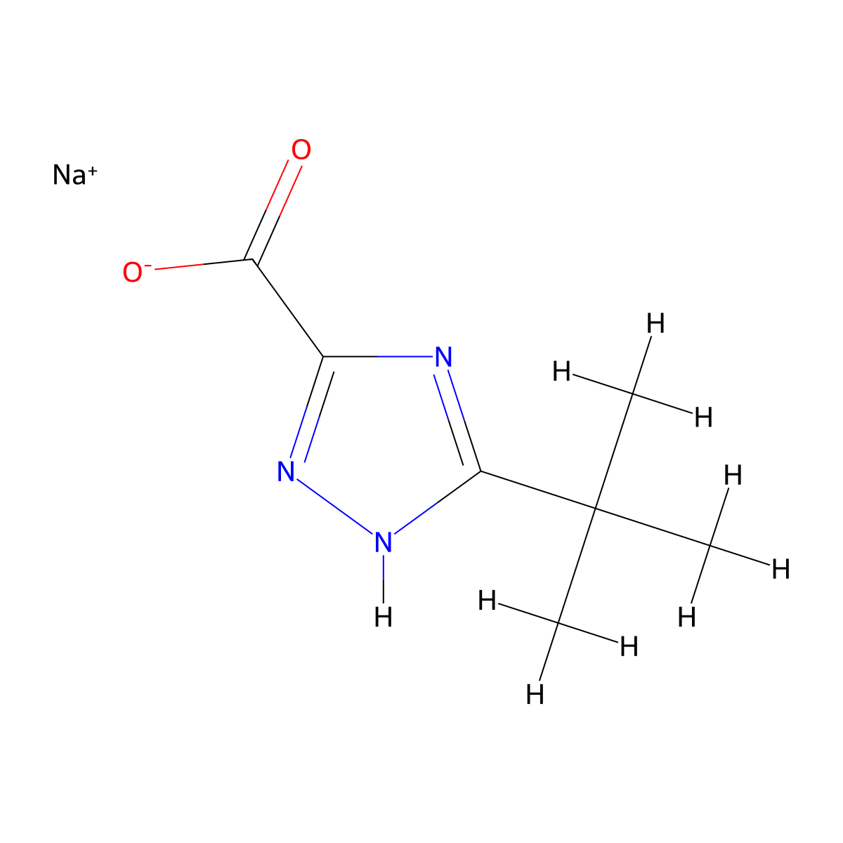 sodium 5-tert-butyl-4H-1,2,4-triazole-3-carboxylate molecular structure, CAS 2138528-35-3