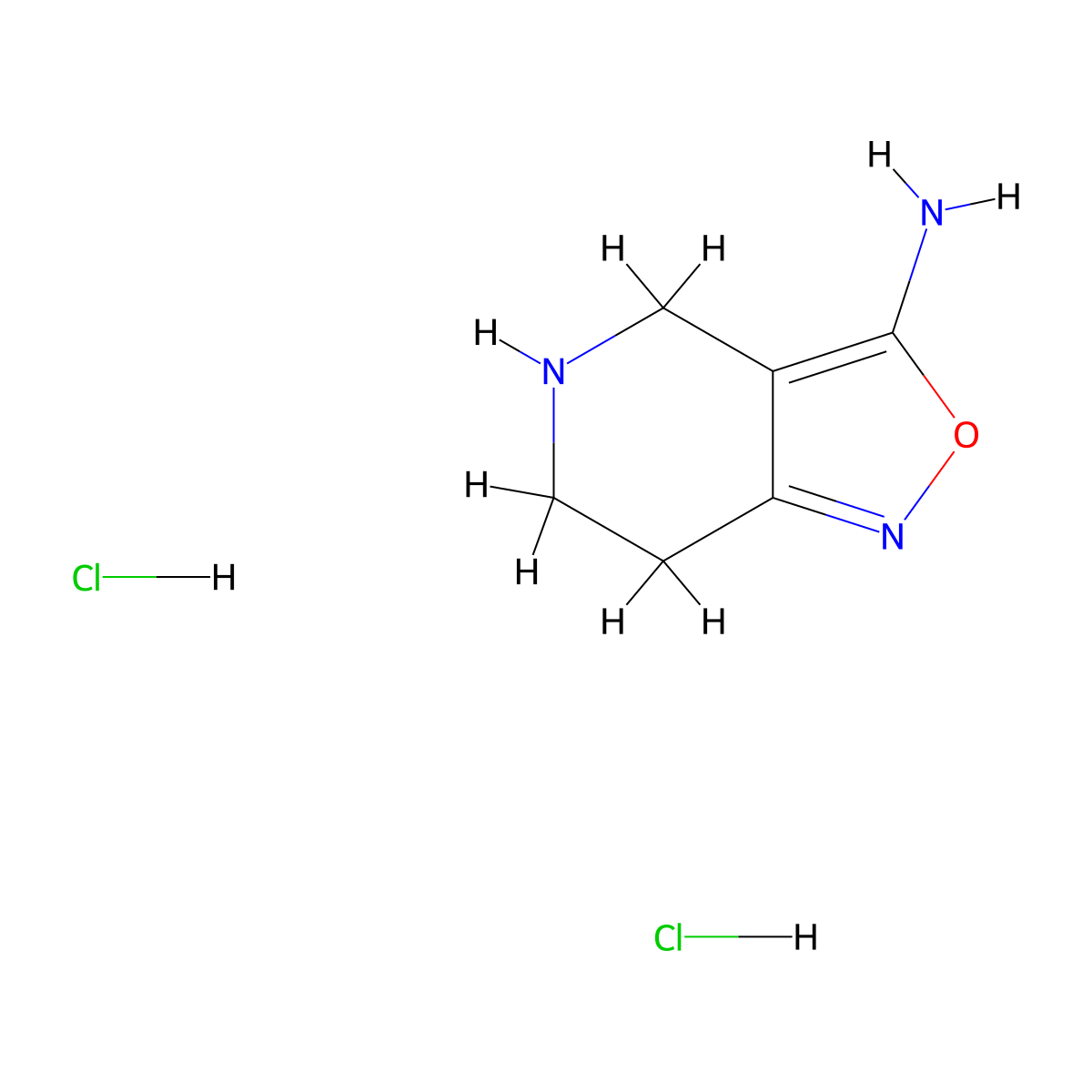 4H,5H,6H,7H-[1,2]oxazolo[4,3-c]pyridin-3-amine dihydrochloride molecular structure, CAS 2138528-81-9